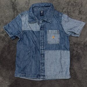 GAP Kids Blue Denim Patchwork Shirt